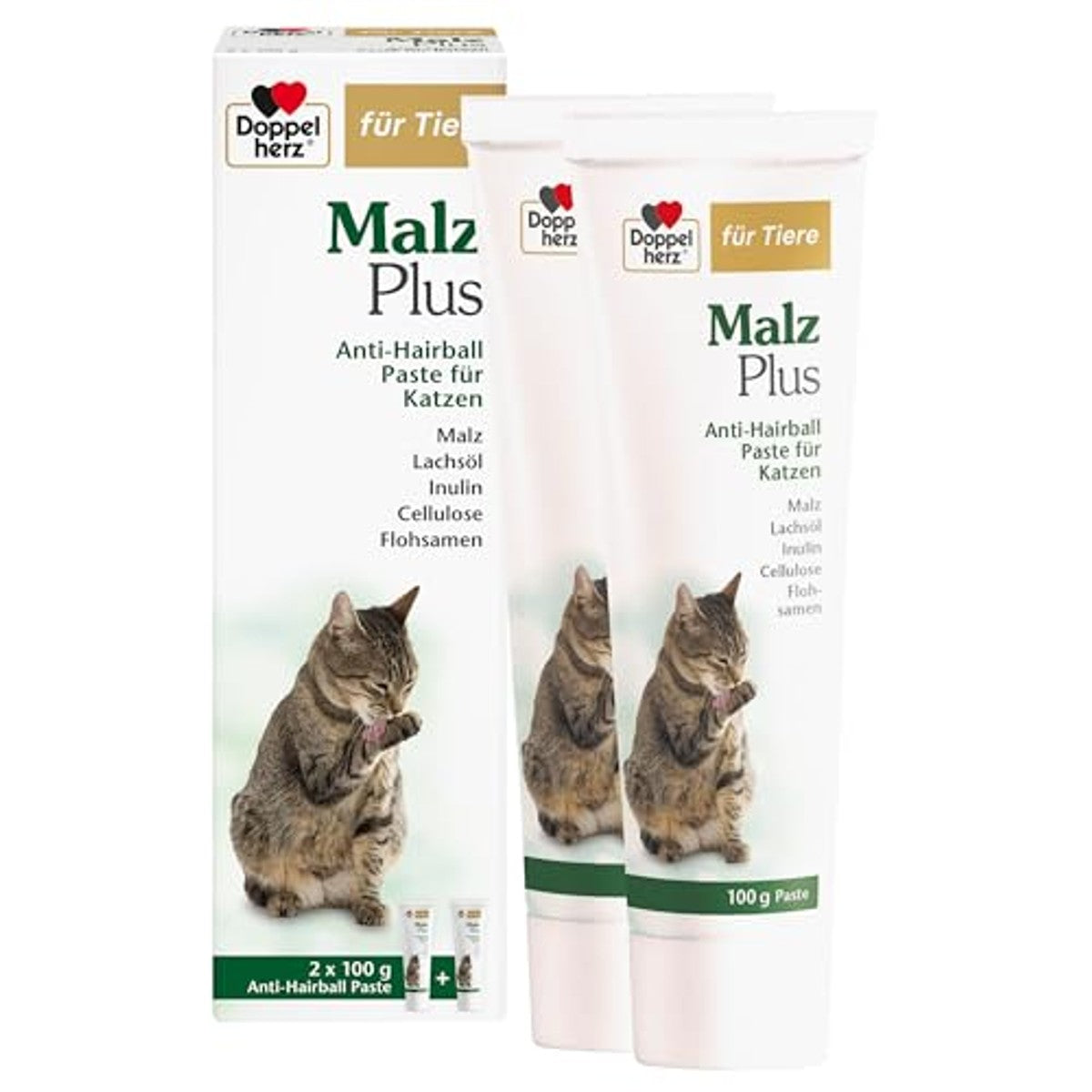 Doppelherz Malz Plus Anti-Hairball-pasta voor Katten - 6-pack