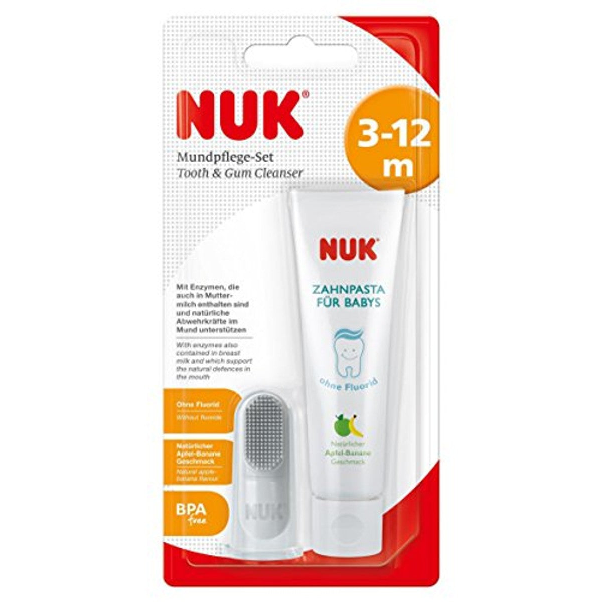 NUK Mondverzorgingsset baby-tandpasta en vingertandenborstel 1 stuk – NUK