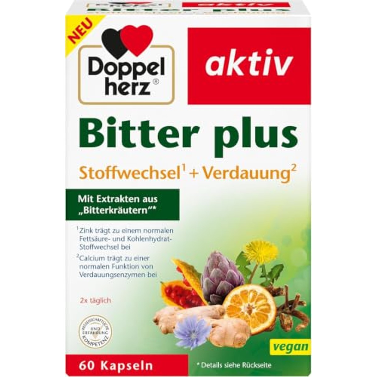 Doppelherz Bitter Plus Voedingssupplement 60 Capsules - 3-pack