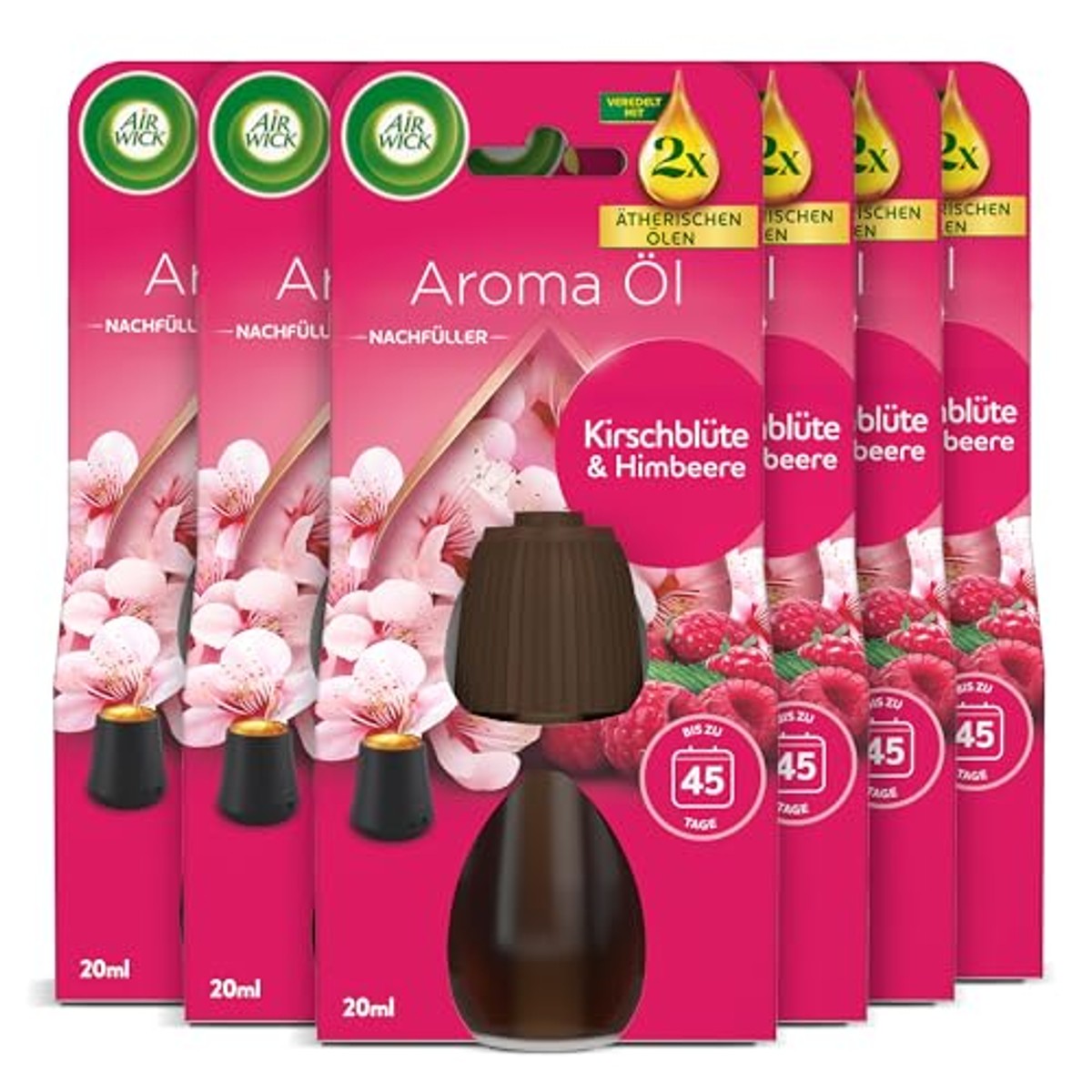 Air Wick Aroma-olie navulling Kersenbloesem Framboos 6 x 20 ml – Air Wick