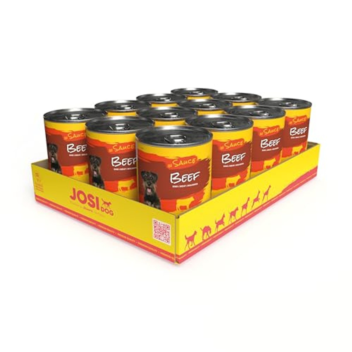 JosiDog natvoer hondenvoer rund in saus 12 x 415 g - 3-pack