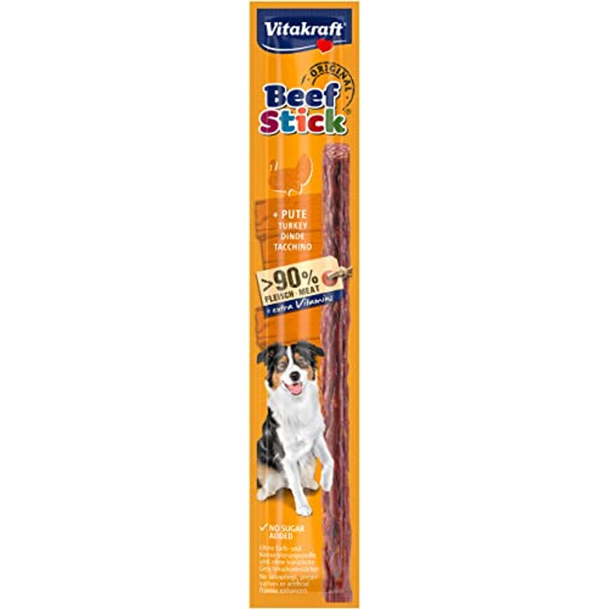 Vitakraft Beef Stick kalkoen, hondensnoepjes, vleesstick, kalkoen, hondentrainingslekkernijen, zonder toegevoegde suiker (1 x 12 g) – Vitakraft