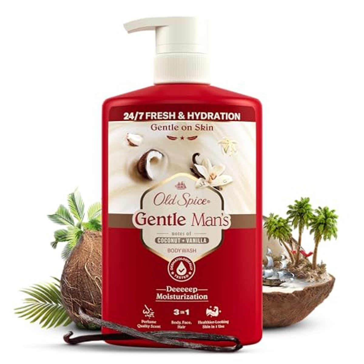 Old Spice Gentle Man's Coconut + Vanilla 3-in-1 6 x 800 ml - Voordeelverpakking