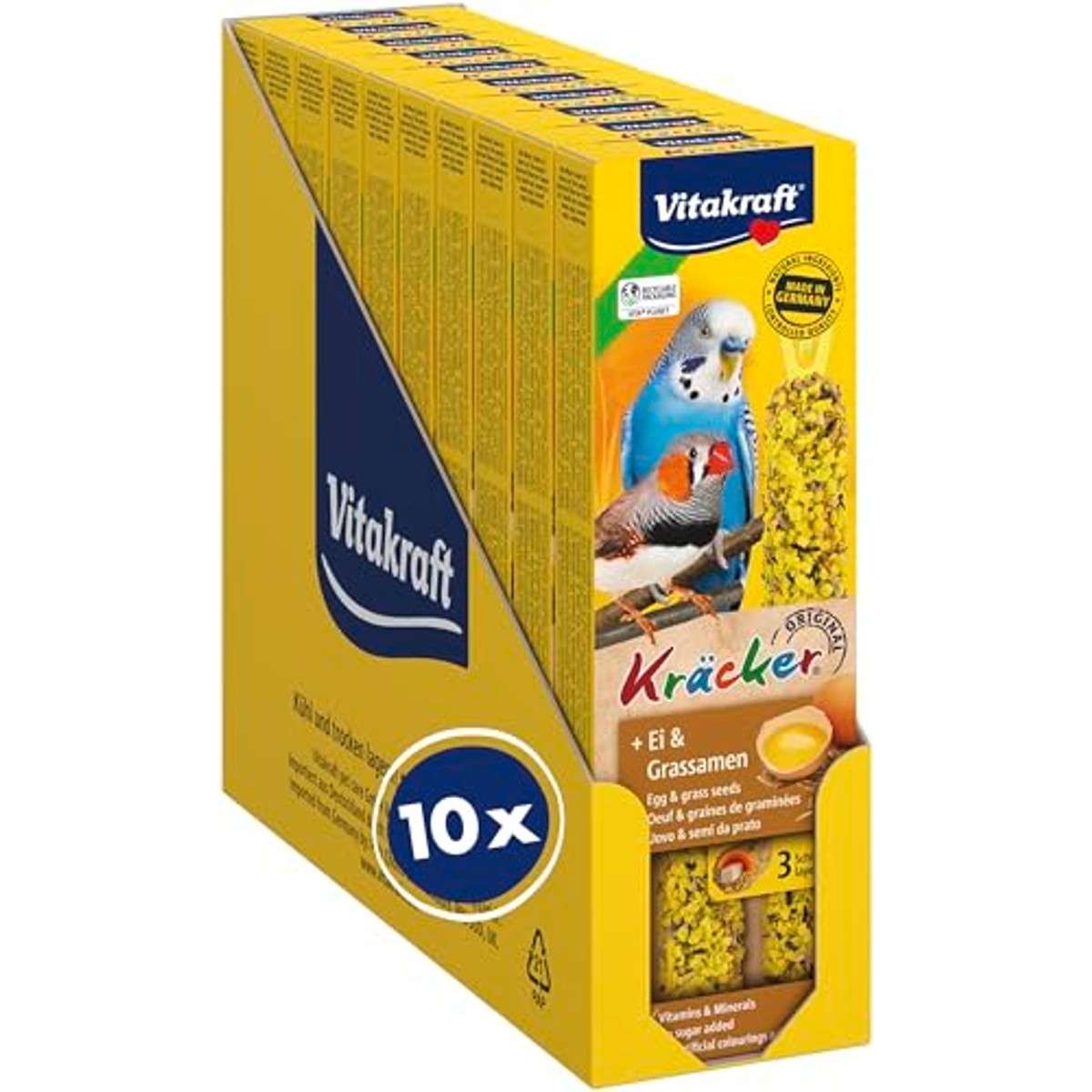 Vitakraft Krukker vogelsnack ei en graszaad 10 x 54 g - 6-pack
