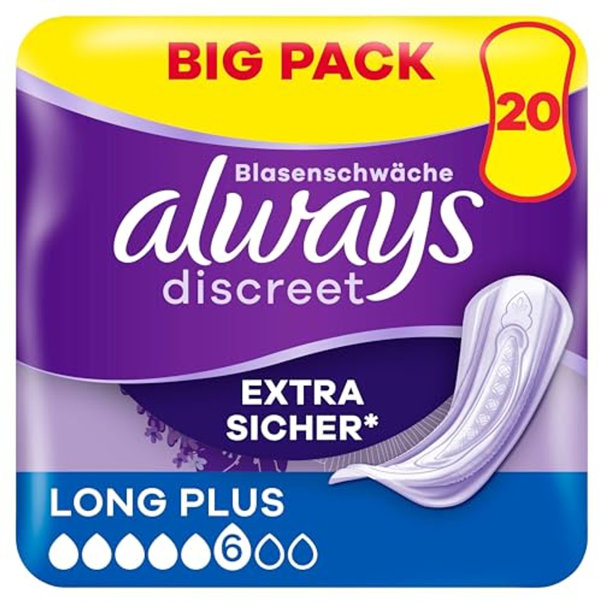 Always Discreet Inlegkruisjes bij blaaszwakte, Long Plus, 20 stuks – Always Discreet