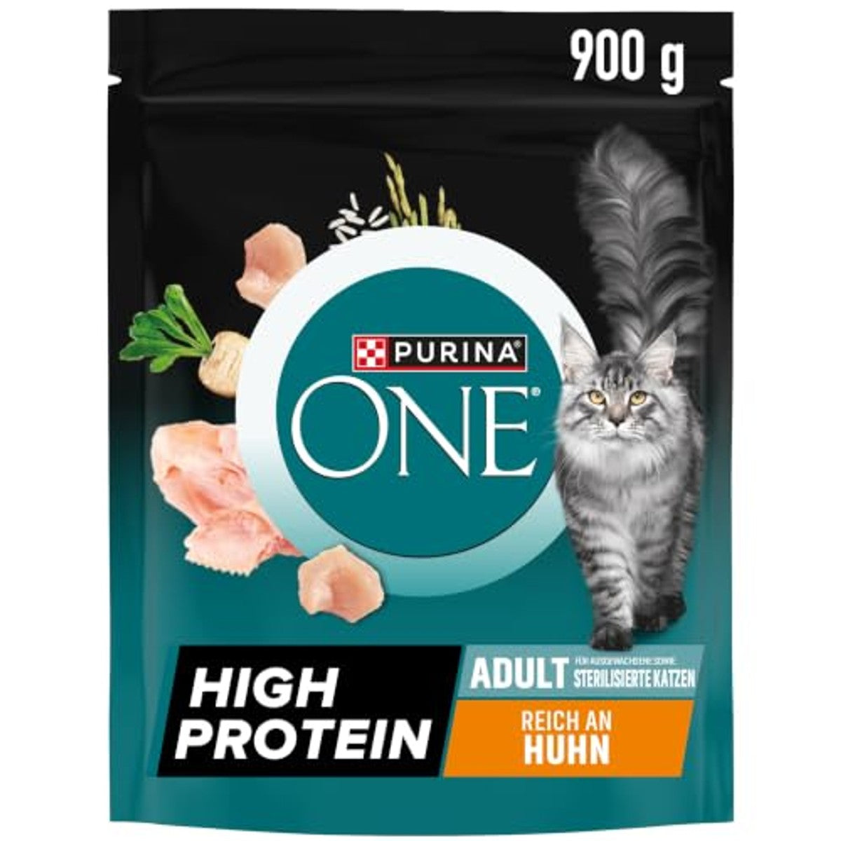 PURINA ONE High Protein, droog kattenvoer, rijk aan kip, 6 x 900 g | Kattenvoer droog – PURINA ONE