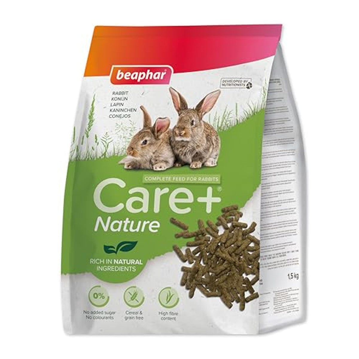 Beaphar Care+ Nature droogvoer konijn 1,5 kg - 3-pack