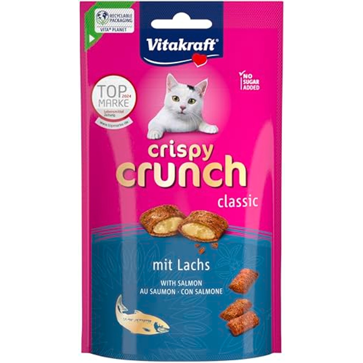 Vitakraft Crispy Crunch kattensnack zalm - 6-pack