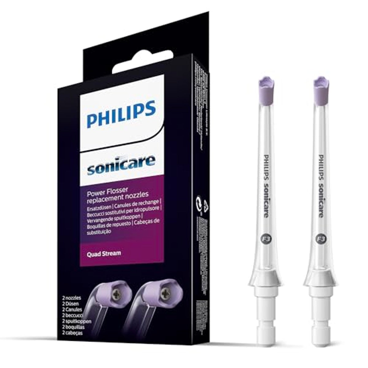 Philips Sonicare Quad Stream F3 Monddouche Mondstukken Wit 2 stuks - 3-pack – foto 2