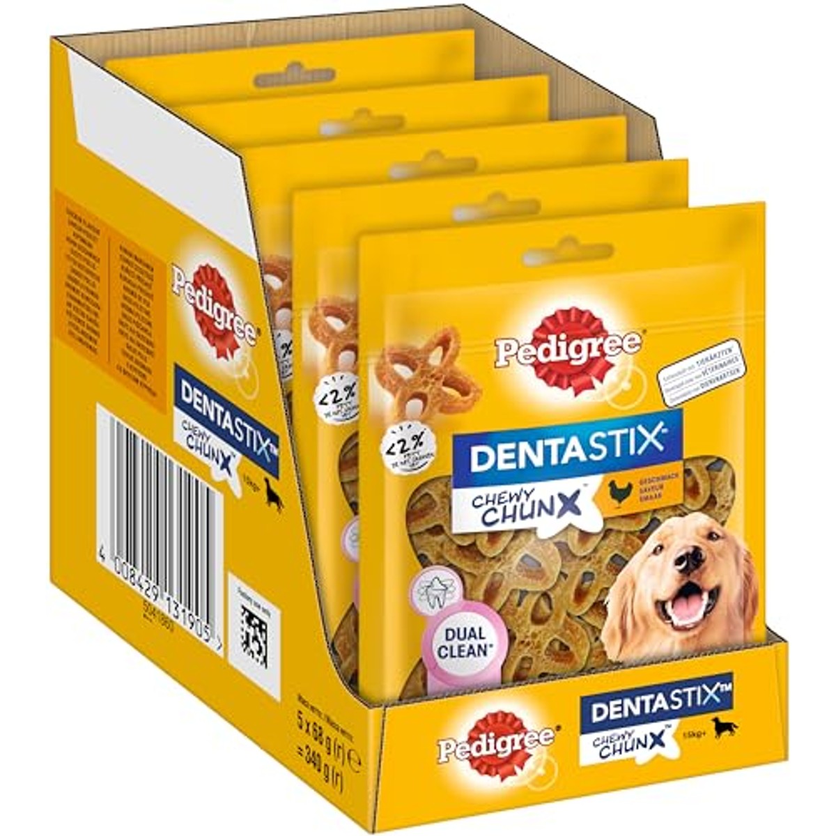 Pedigree Dentastix Chewy Chunx hondensnack kip 5 x 68 g - 3-pack