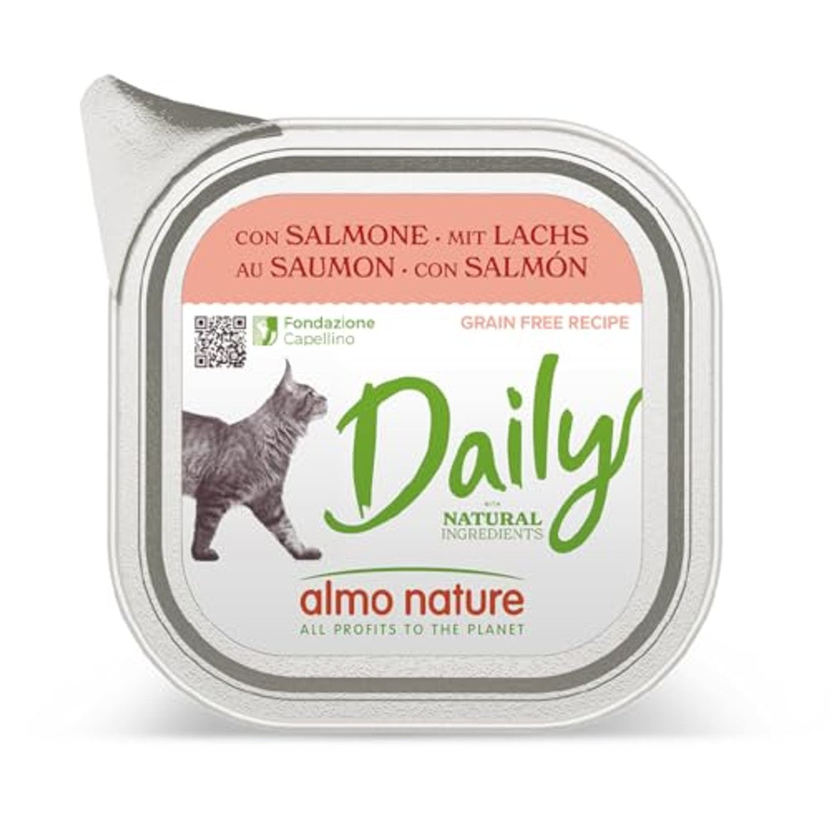 Almo Nature Daily Natvoer Volwassen Katten Zalm 32 x 100 g - 6-pack