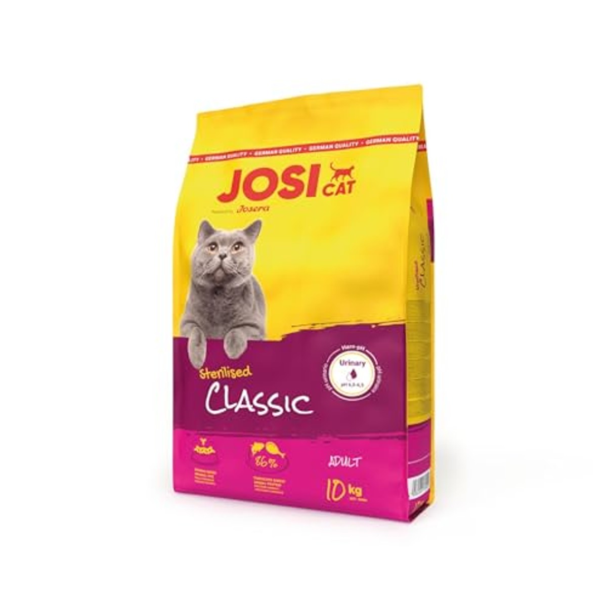JosiCat Sterilised Classic Droogvoer met gevogelte, 10 kg | JOSERA Premium droogvoer met rijst voor gecastreerde volwassen katten, weinig vet en veel eiwitten, Duitse kwaliteit – JosiCat