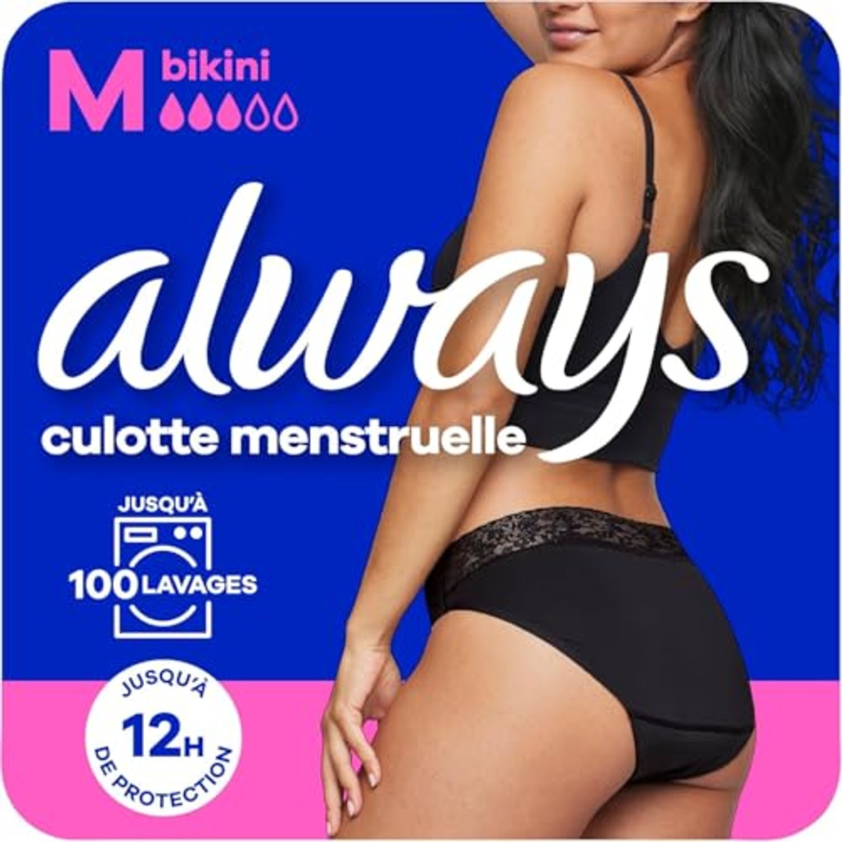 Always Menstruatiebroek bikini M 40-42 zwart, 1 menstruatie-ondergoed – Always