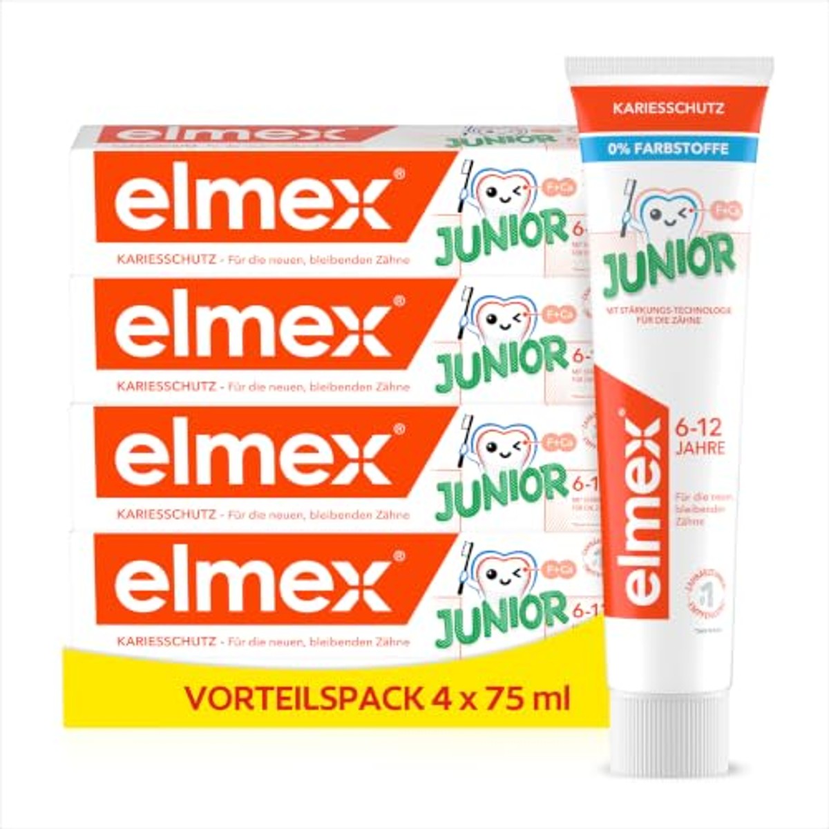 ELMEX Junior Tandpasta 6-12 jaar 4x75 ml – ELMEX