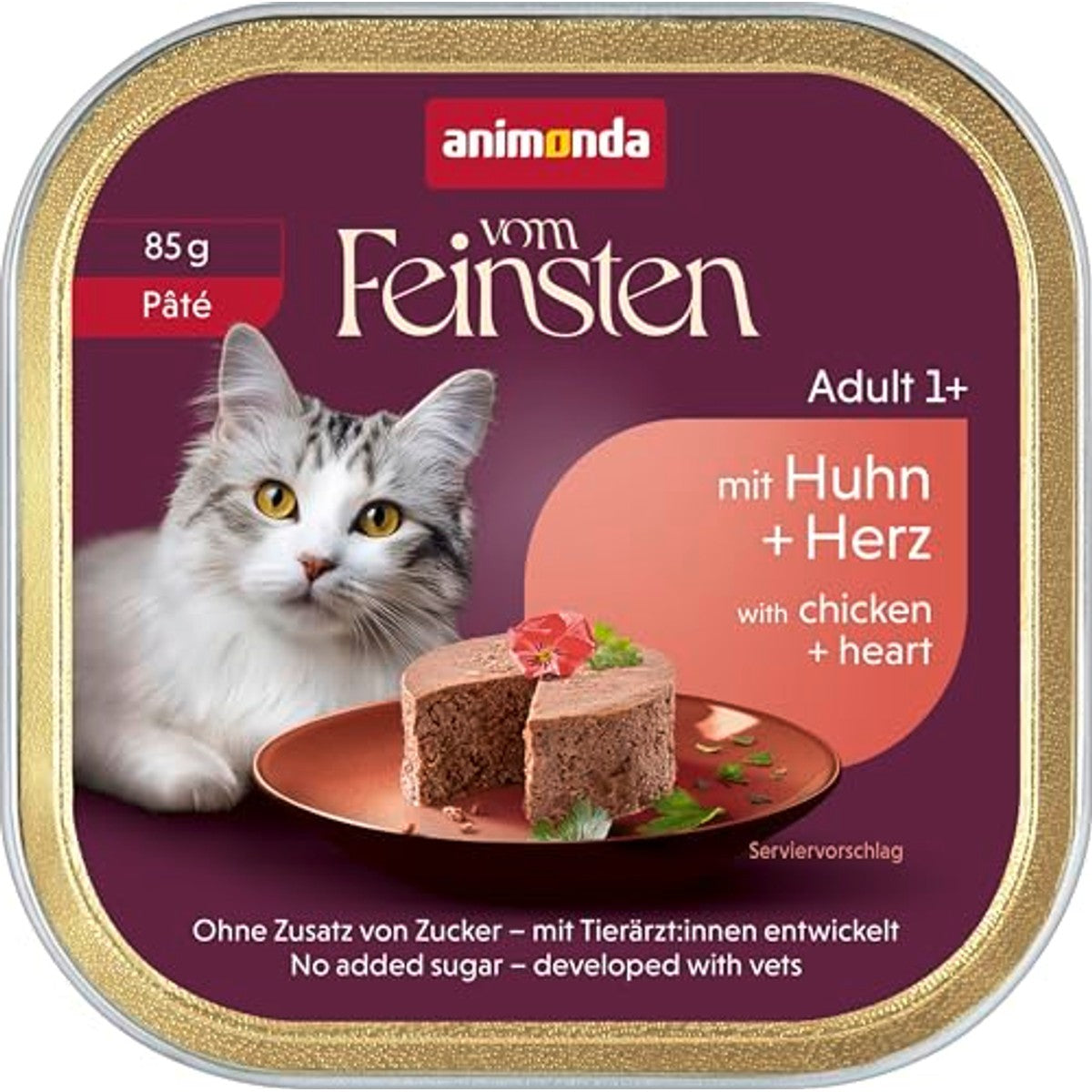 animonda vom Feinsten Adult natvoer kattenvoer paté kip & hart 32 x 85 g - 6-pack