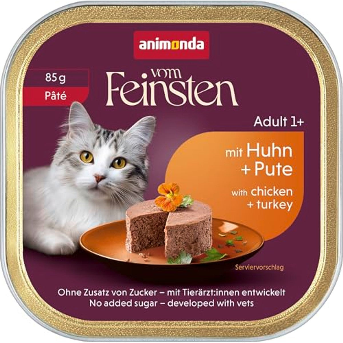 animonda vom Feinsten Adult natvoer kattenvoer paté kip & kalkoen 32 x 85 g - 6-pack