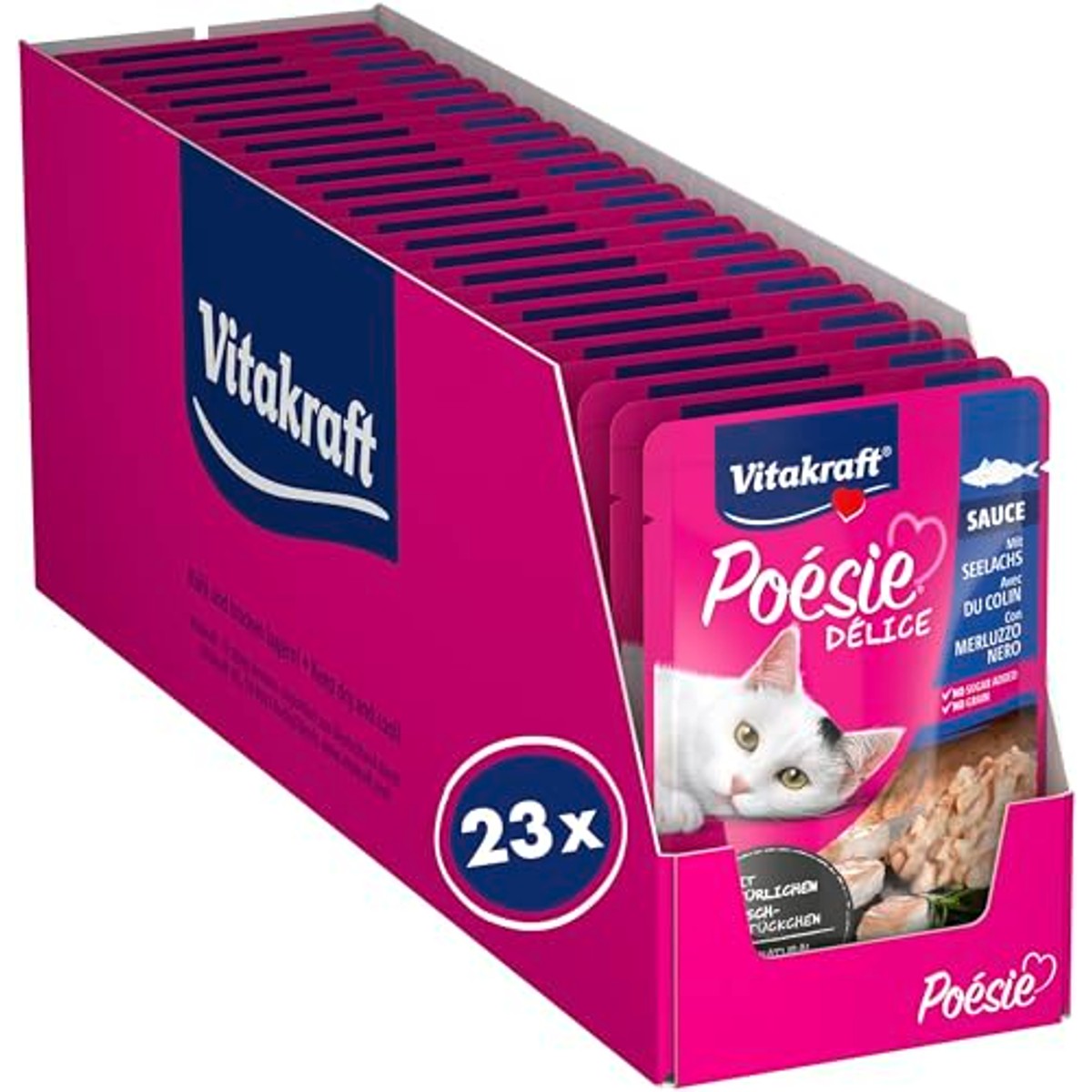 Vitakraft Poésie Deli Sauce natvoer kattenvoer koolvis 23 x 85 g - 6-pack