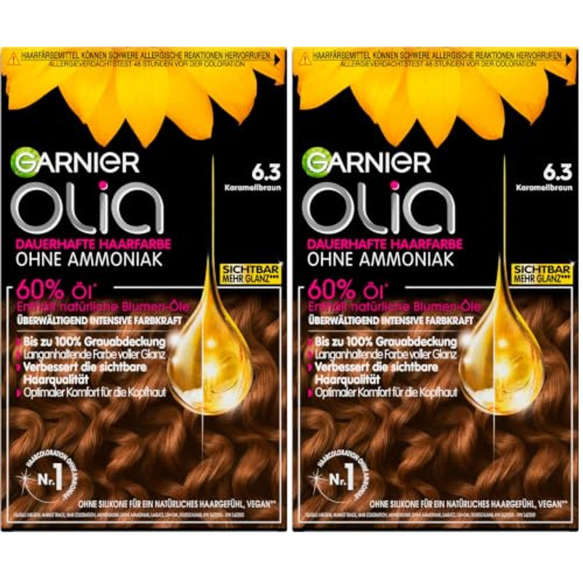 Garnier Olia 6.3 Karamelbruin 1 stuk (verpakking van 2) – Garnier