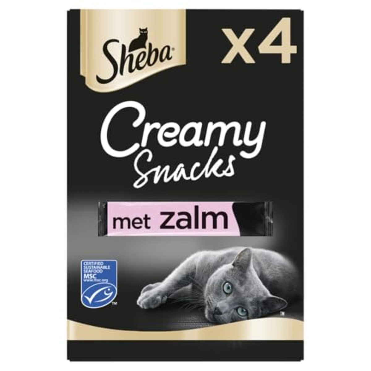 Sheba Creamy Snacks Met Zalm, 4x12g, 11 Units – Sheba
