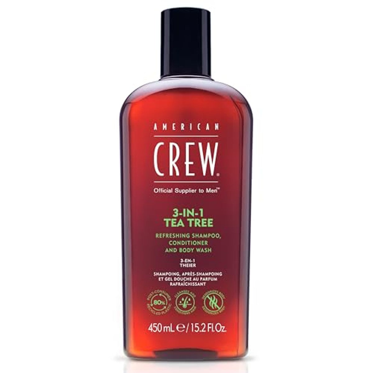 American Crew 3-in-1 Tea Tree Shampoo & Douchegel 450 ml - 3-pack – foto 2