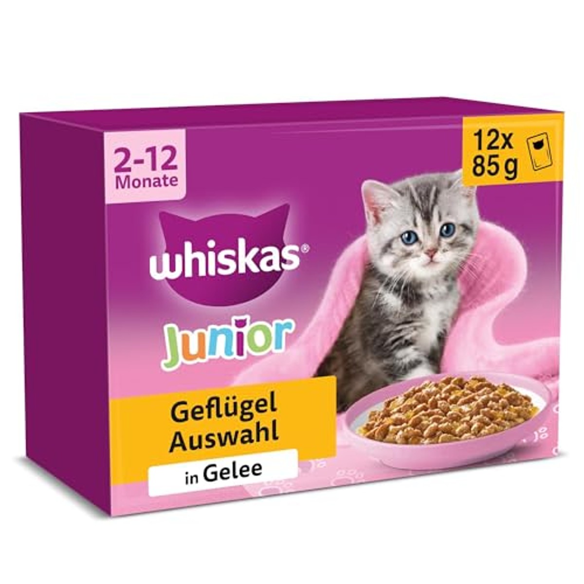 Whiskas Junior natvoer kattenvoer pluimvee selectie in gelei 12 x 85 g - 6-pack