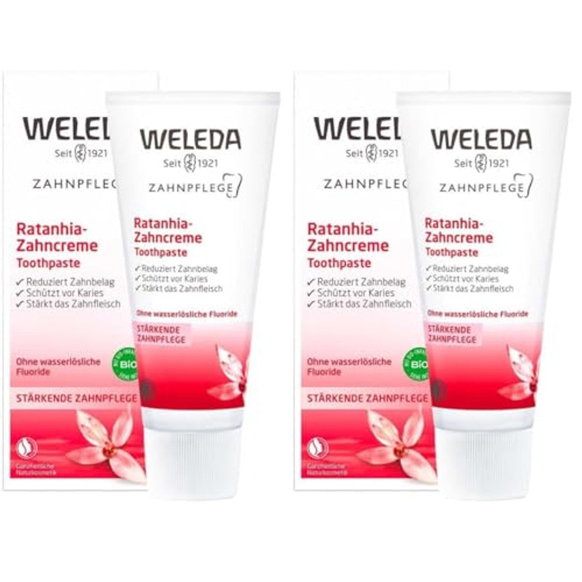 Weleda Bio Ratanhia Tandpasta Fluoridevrij 2 stuks - 3-pack