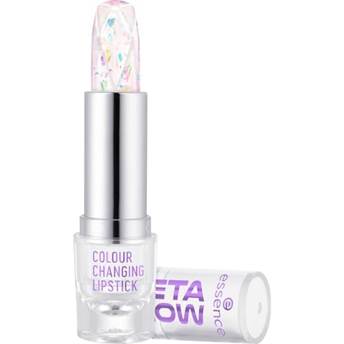 Essence Meta Glow Color Changing lippenstift, transparant, kleuraanpassend, kleureffect, natuurlijk, doorschijnend, veganistisch, olievrij, zonder parabenen, zonder microplastic deeltjes, per stuk – Essence Cosmetics