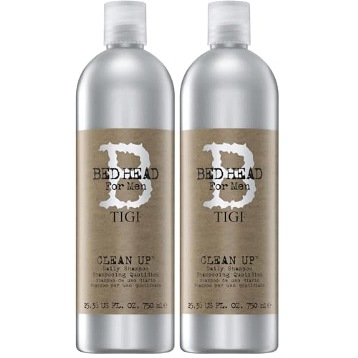 TIGI Bed Head for Men Clean Up Shampoo voor Normaal Haar 750 ml (Verpakking van 2) - 3-pack