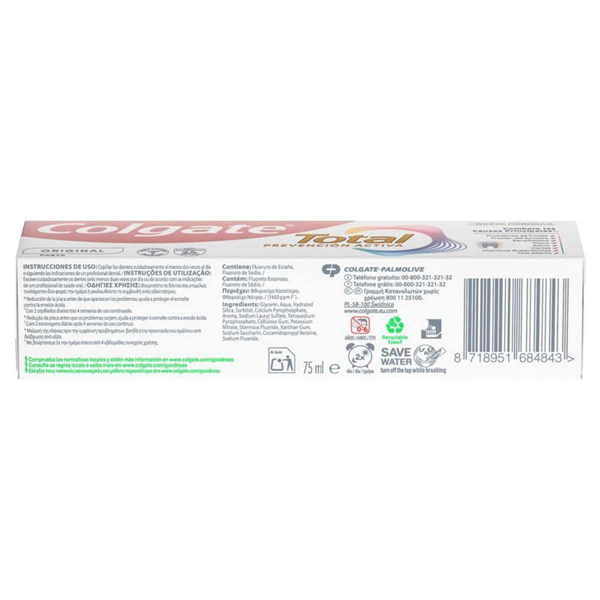 Colgate Total Actieve tandpasta 6 x 75 ml - Voordeelverpakking