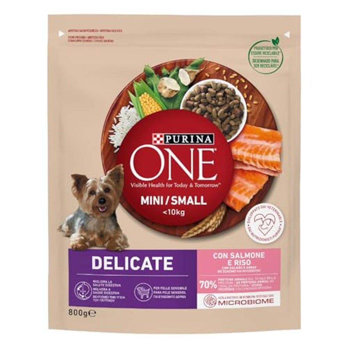 Purina One Mini Delicate hondenvoer zalm 8 x 800 g - 3-pack – foto 2