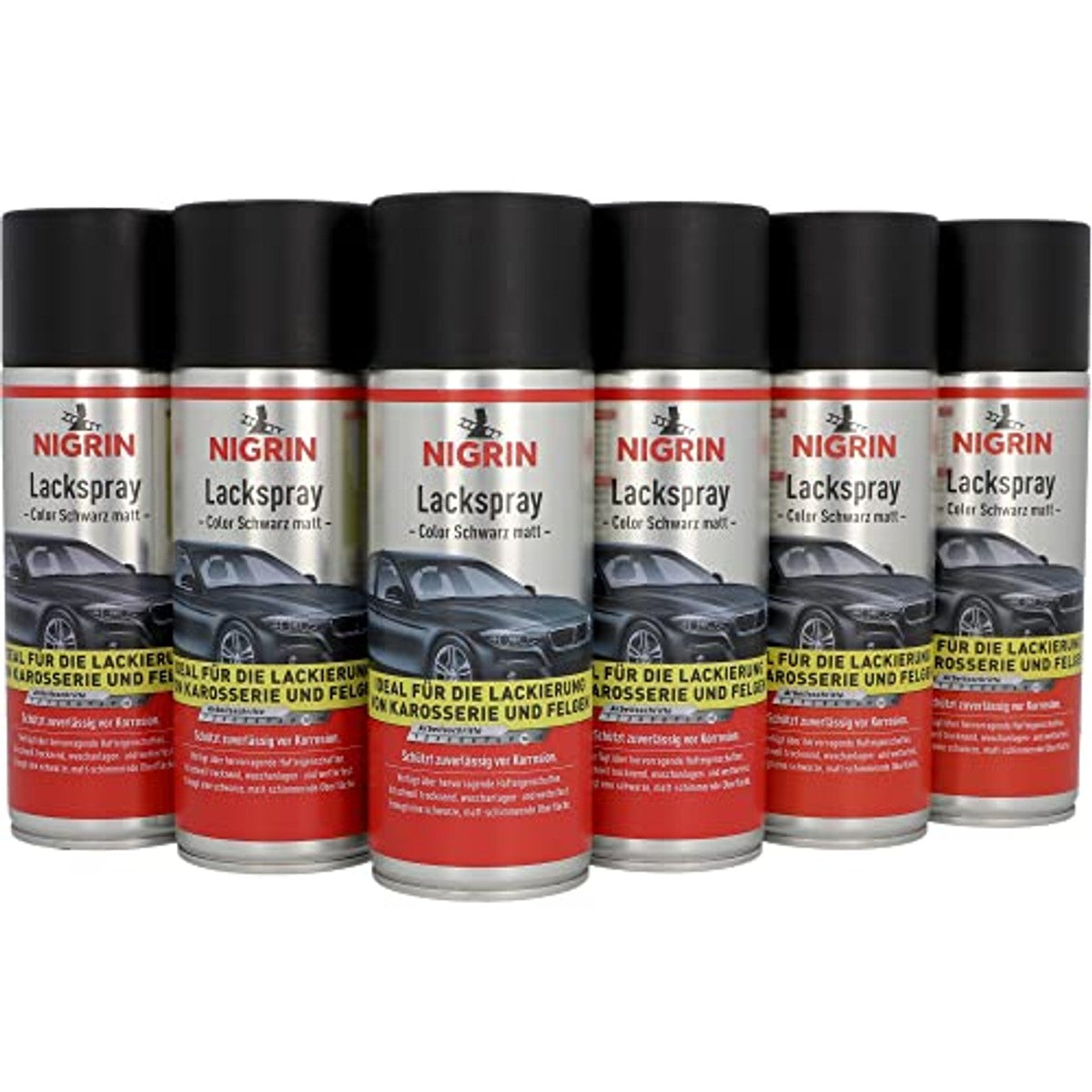 NIGRIN Lakspray Mat Zwart 6 x 400 ml – NIGRIN