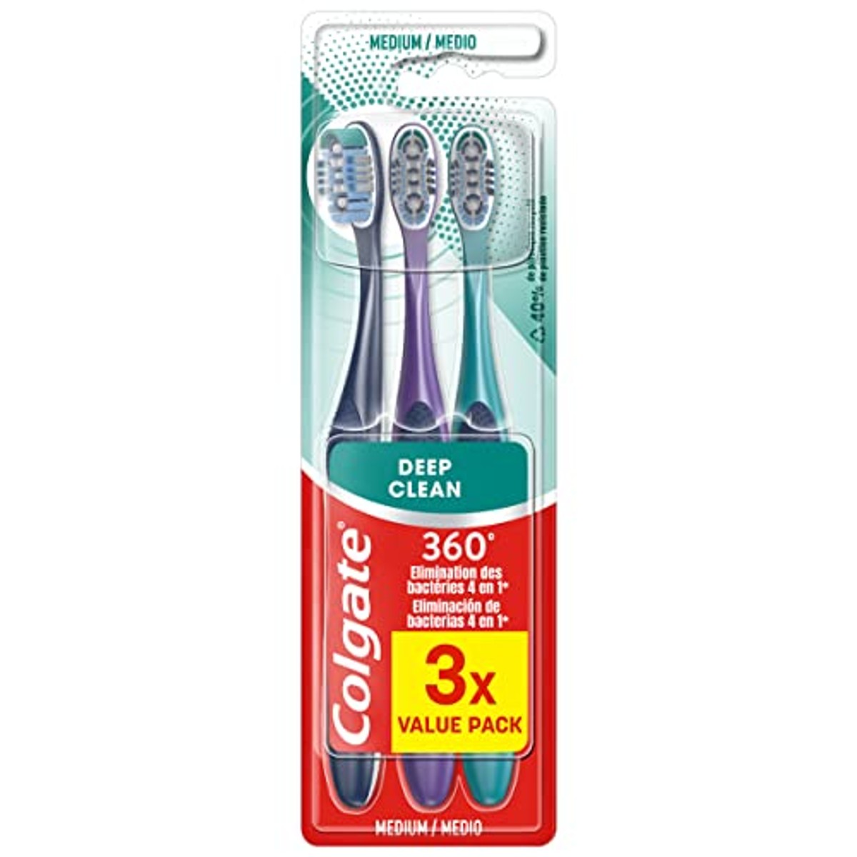 Colgate 360 Deep Clean Medium tandenborstel 3 stuks – Colgate