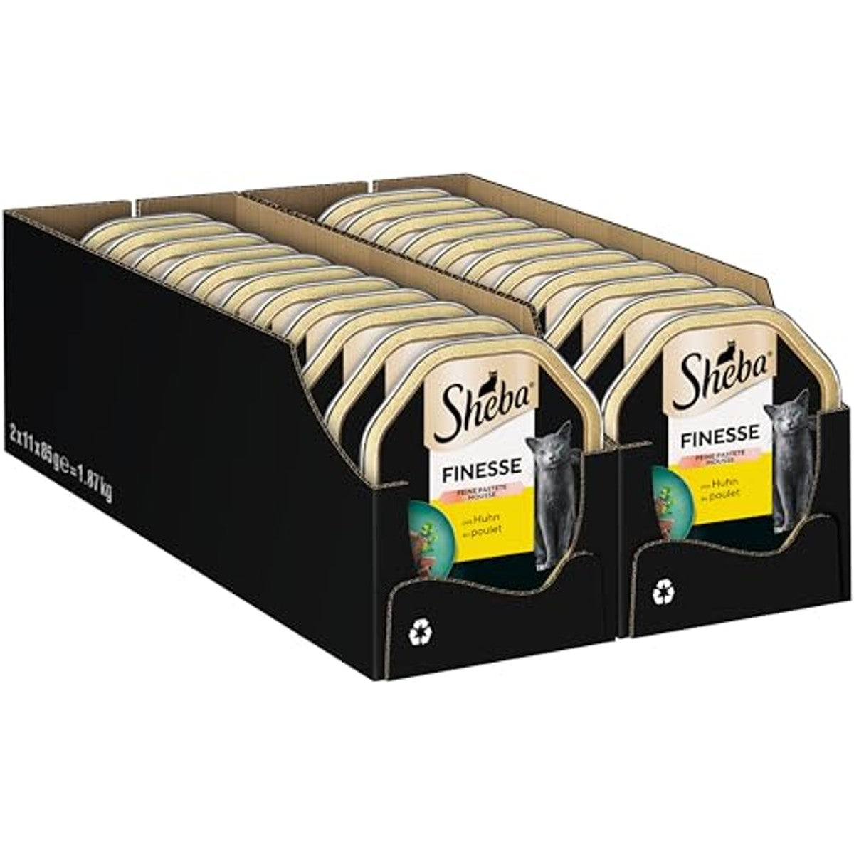 Sheba Finesse Fine pate natvoer kattenvoer kip 22 x 85 g - 3-pack