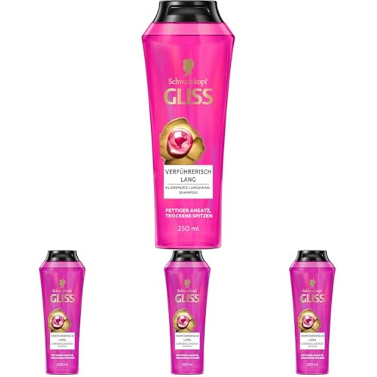 Gliss Verleidelijk lang shampoo 250 ml (4 stuks) – Gliss