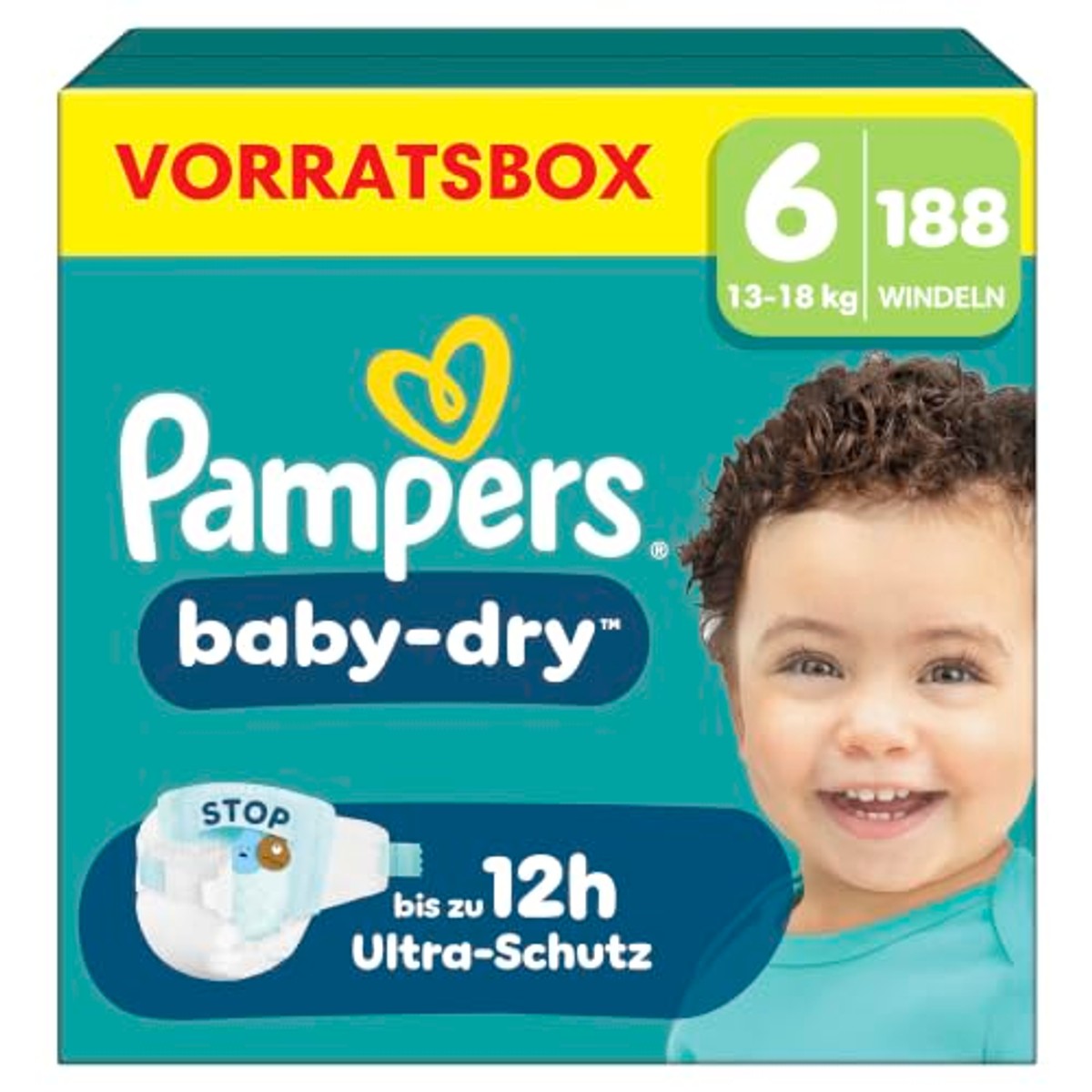 Pampers Baby-Dry maat 6, 188 luiers, 13-18 kg – Pampers