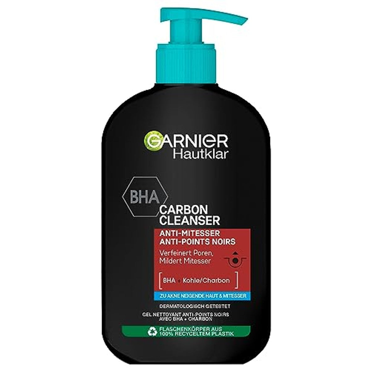 Garnier Hautklar BHA Carbon Cleanser Wasgel 3 x 250 ml - Voordeelverpakking