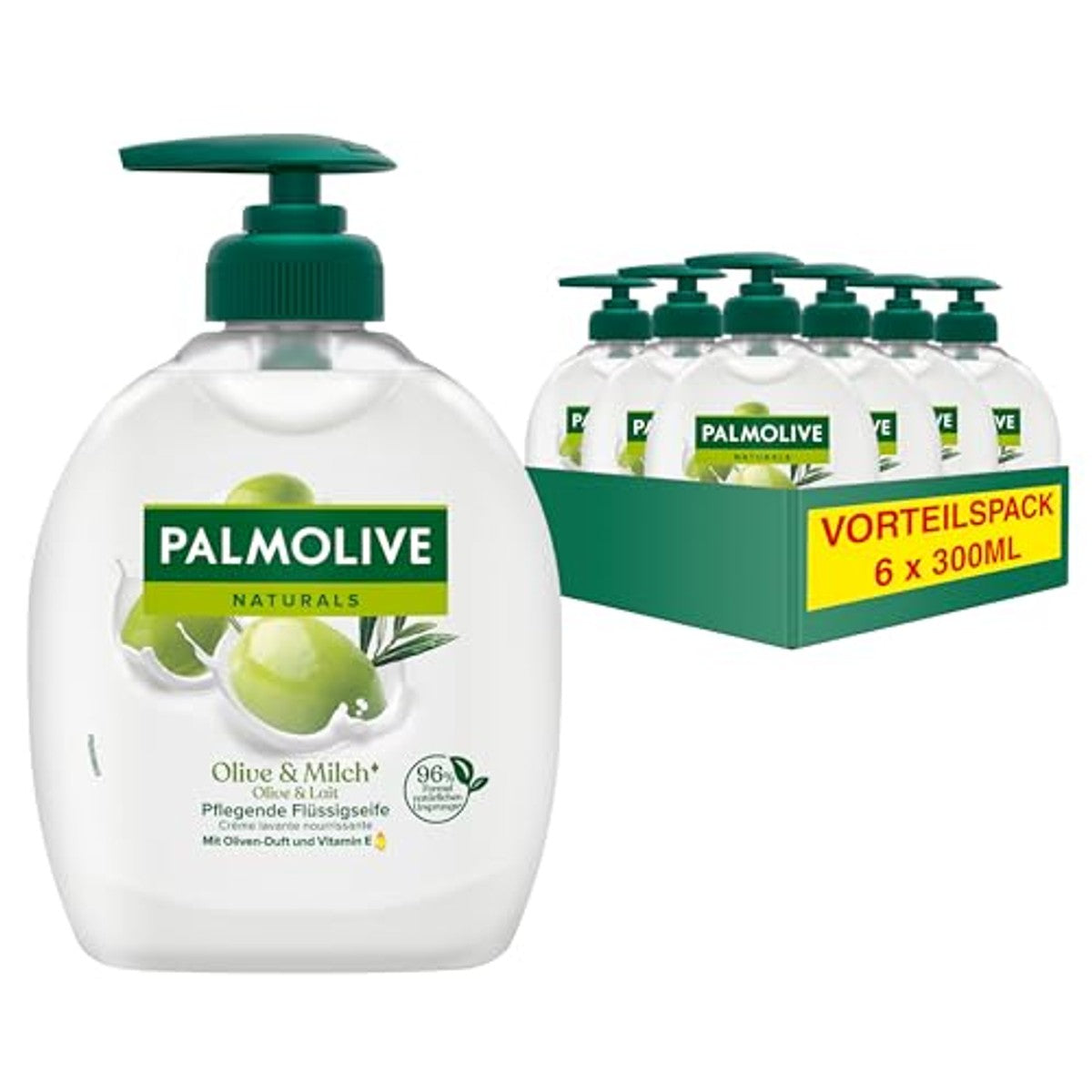 Palmolive Naturals Olive & Milch vloeibare zeep 6 x 300 ml – Palmolive