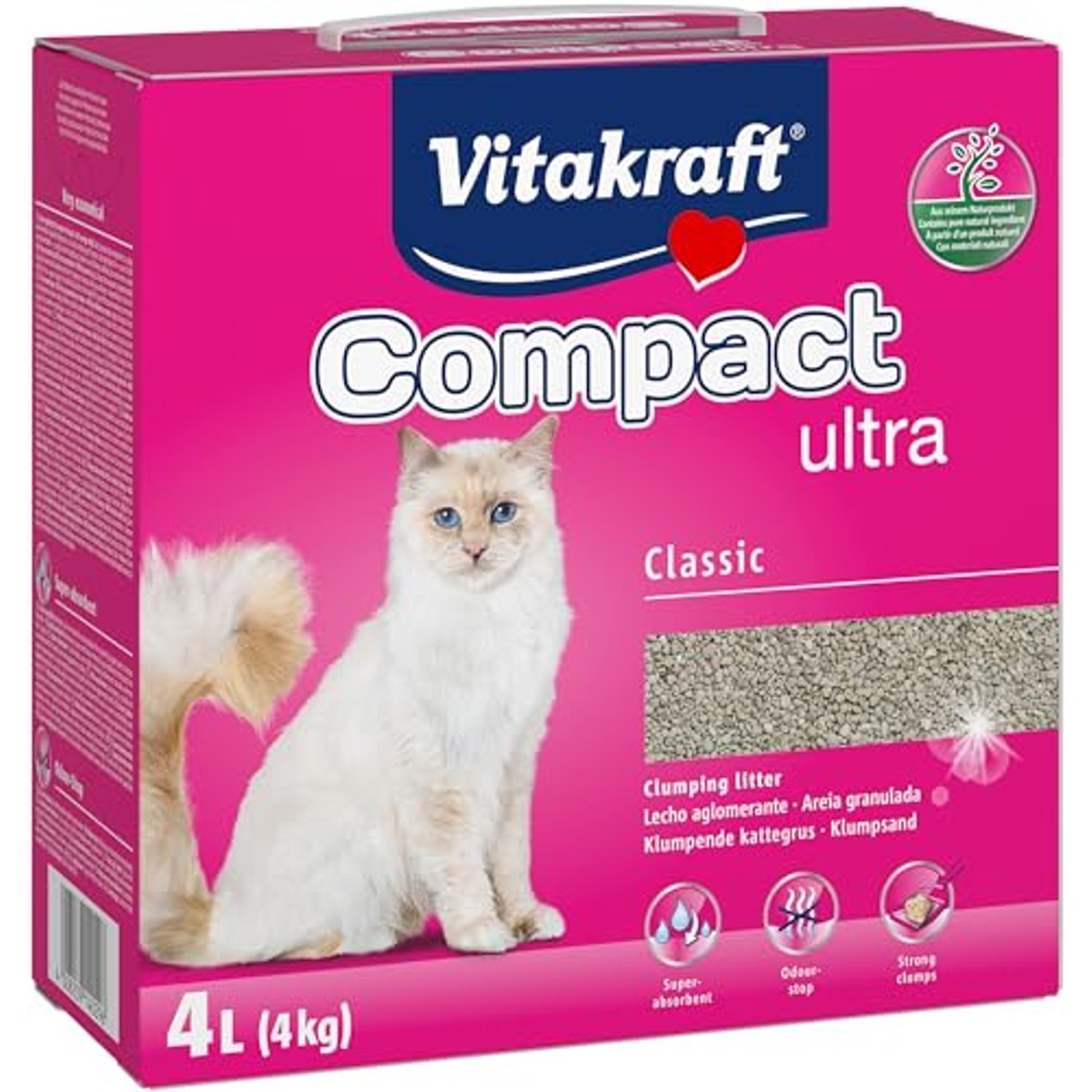 Vitakraft Compact Ultra Classic klonterende kattenbakvulling 4 kg – foto 2