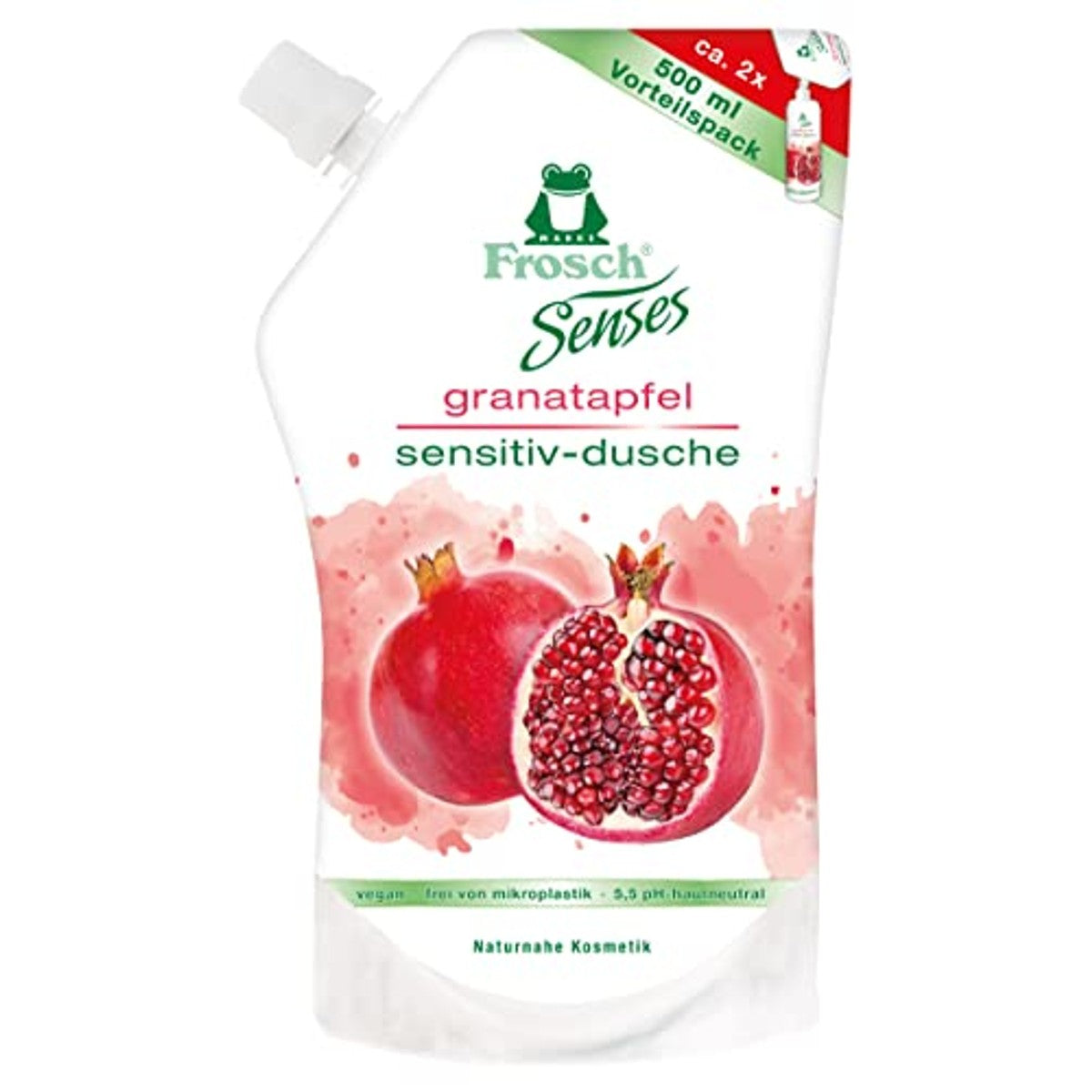 FROSCH Senses Granaatappel Sensitive Douchegel Navulzak 3 x 500 ml - Voordeelverpakking – foto 2