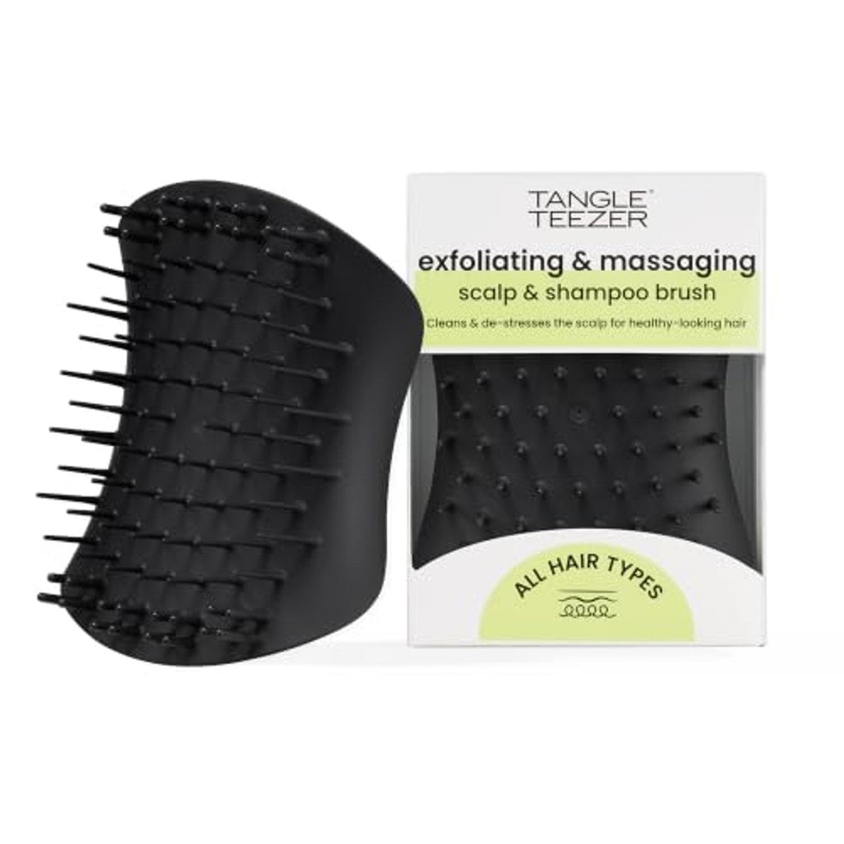 Tangle Teezer Hoofdhuidborstel & massageapparaat – perfect voor haarkuren en hoofdhuiddetox – verwijdert vuil en dode huidcellen – kan onder de douche of met haarolie worden gebruikt – zwart – Tangle Teezer