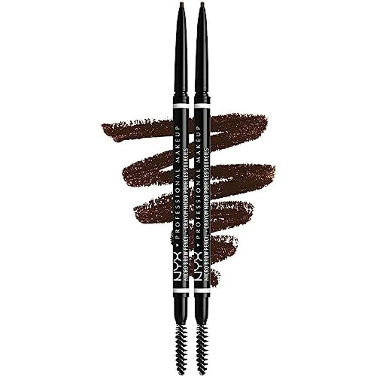 NYX Professional Makeup Wenkbrauwstift dubbelpak, Micro Brow Pencil, dubbelzijdig met uitdraaibare wenkbrauwstift en borsteltje, waterbestendig, wenkbrauwpotlood, veganistische formule, kleur: 07 – NYX PROFESSIONAL MAKEUP