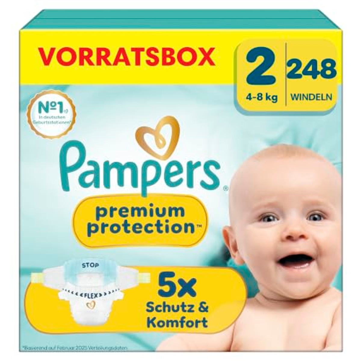 Pampers Premium Protection maat 2, 248 luiers, 4 6 x 8 kg - Voordeelverpakking