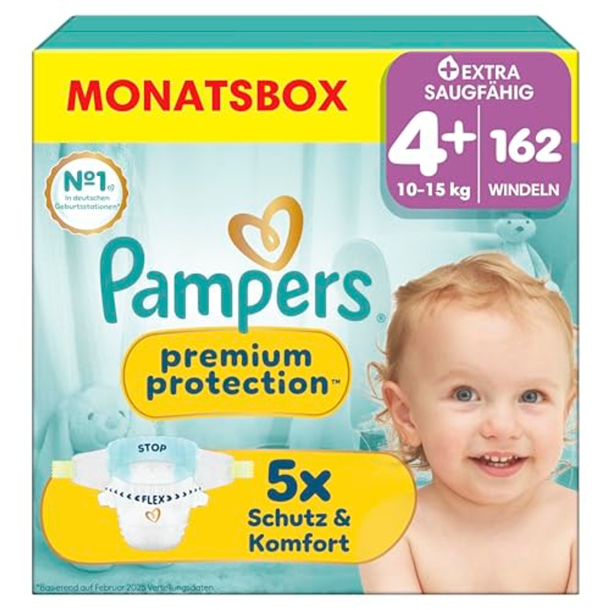 Pampers Premium Protection maat 4+ 162 luiers 10 6 x 15 kg - Voordeelverpakking