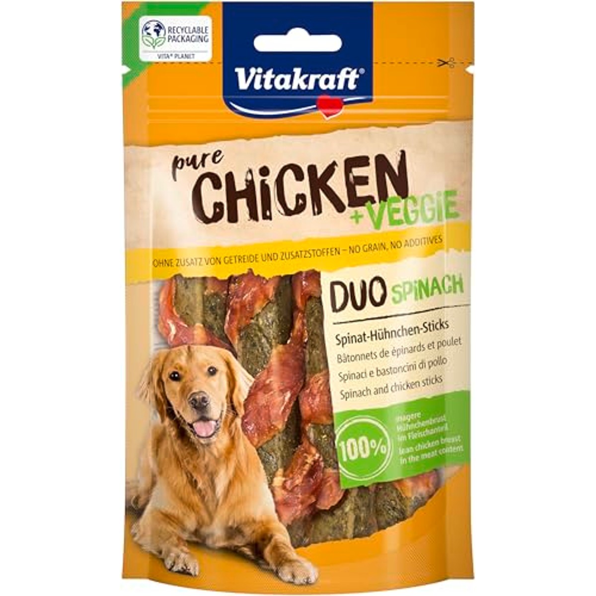 Vitakraft Chicken Veggie hondensnack kip-spinazie 1 x 80 g - 6-pack