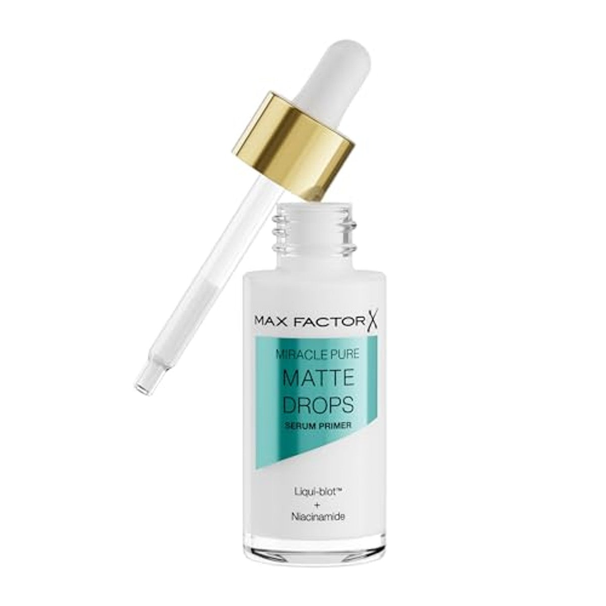 Max Factor Miracle Pure Matte Drops Serum Primer, hydraterende primer met innovatieve formule, met niacinamide en Cica voor een langdurige gelijkmatige, matte teint, 30 ml – Max Factor