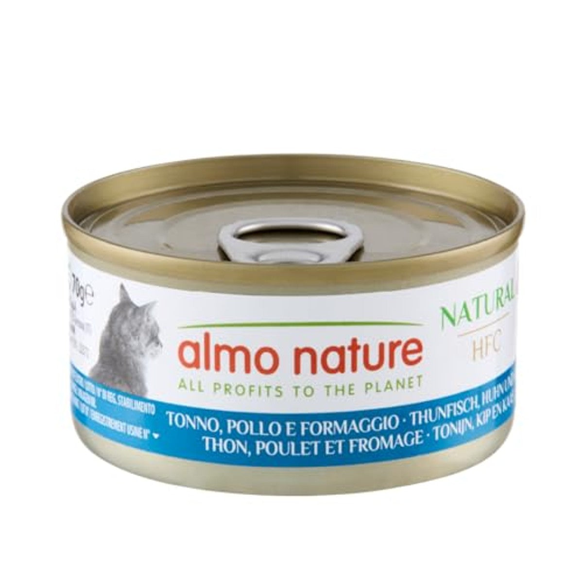 Almo Nature HFC Natural Kattenvoer Nat Tonijn, Kip en Kaas 24 x 70 g - 3-pack