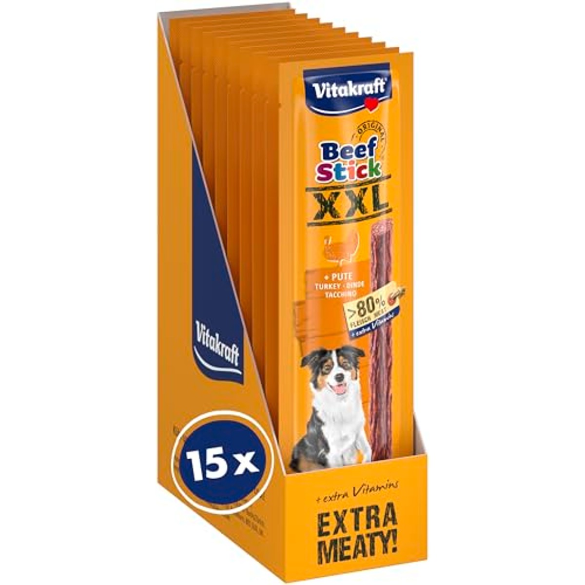 Vitakraft Beef Stick XXL hondensnack kalkoen 15 x 30 g - 6-pack