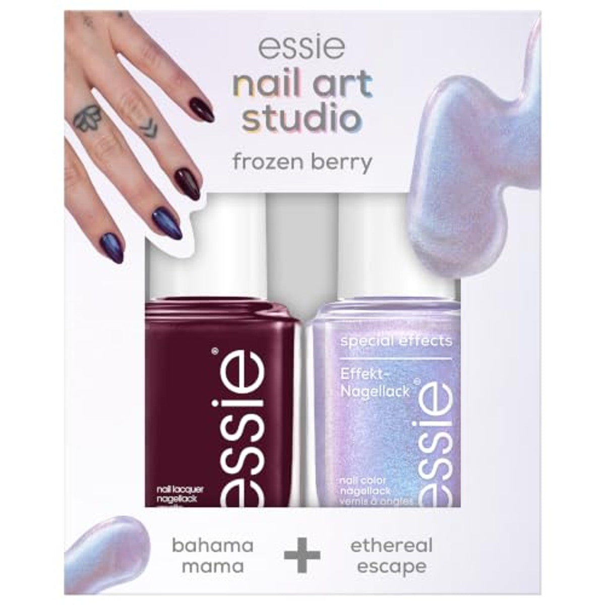 Essie nail art studio set frozen berry (nagellak 44 bahama mama, special effects nagellak 30 ethereal escape) – essie