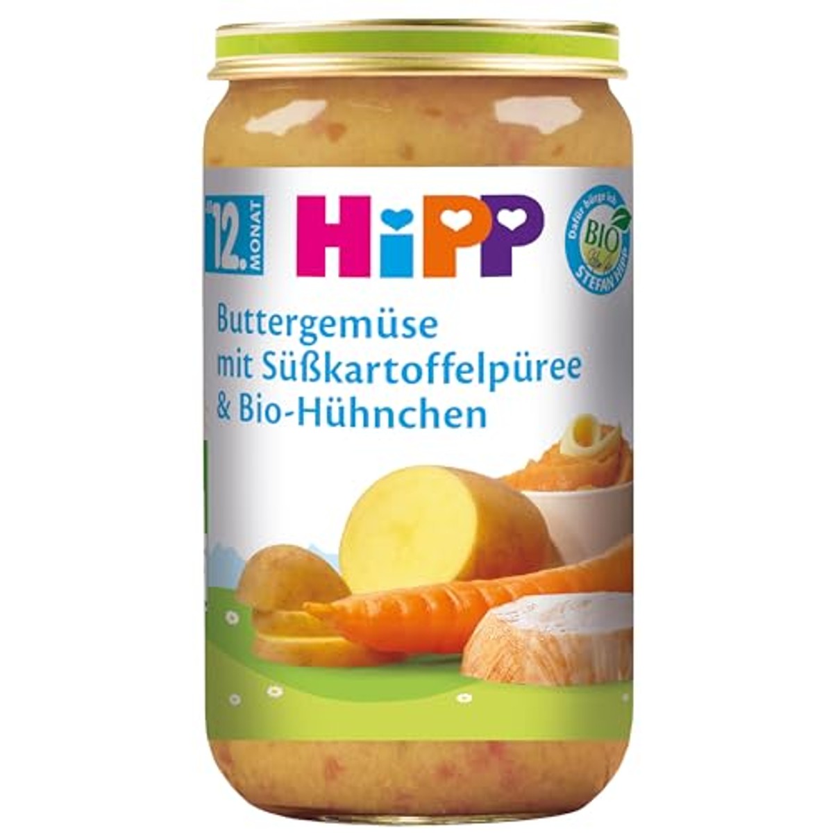 HiPP Botergroenten met zoete aardappelpuree en biologische kip 6 x 250 g – HiPP