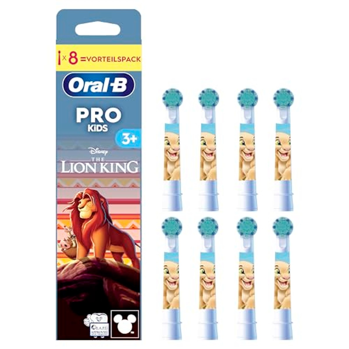 Oral-B Pro Kids 3+ Disney Leeuwenkoning opzetborstels wit 3 x 8 stuks - Voordeelverpakking